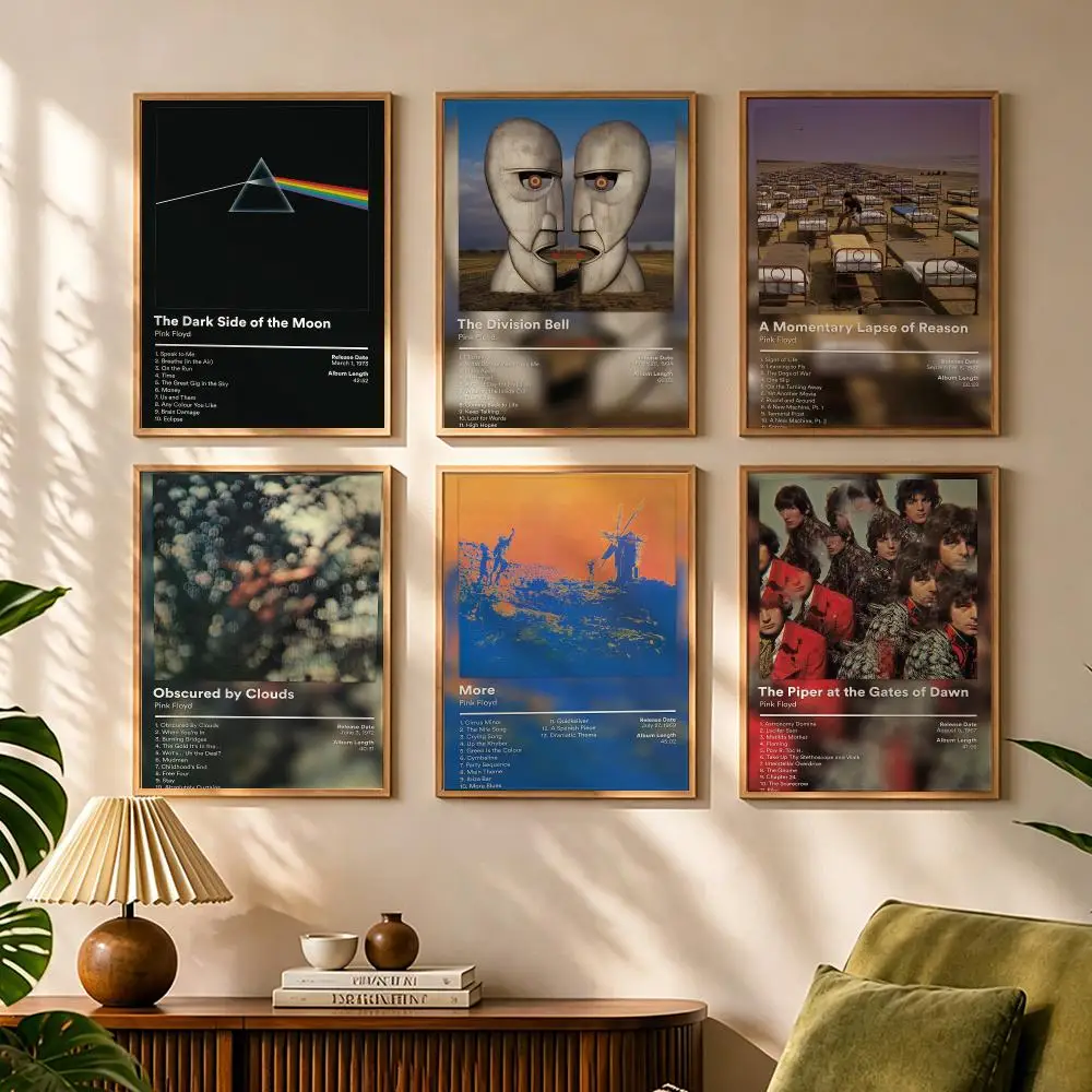 Band P-Pink Floyd Painting Calligraphy Canvas HD Poster Waterproof Fade Resistant Wall Art Print for Home Decor