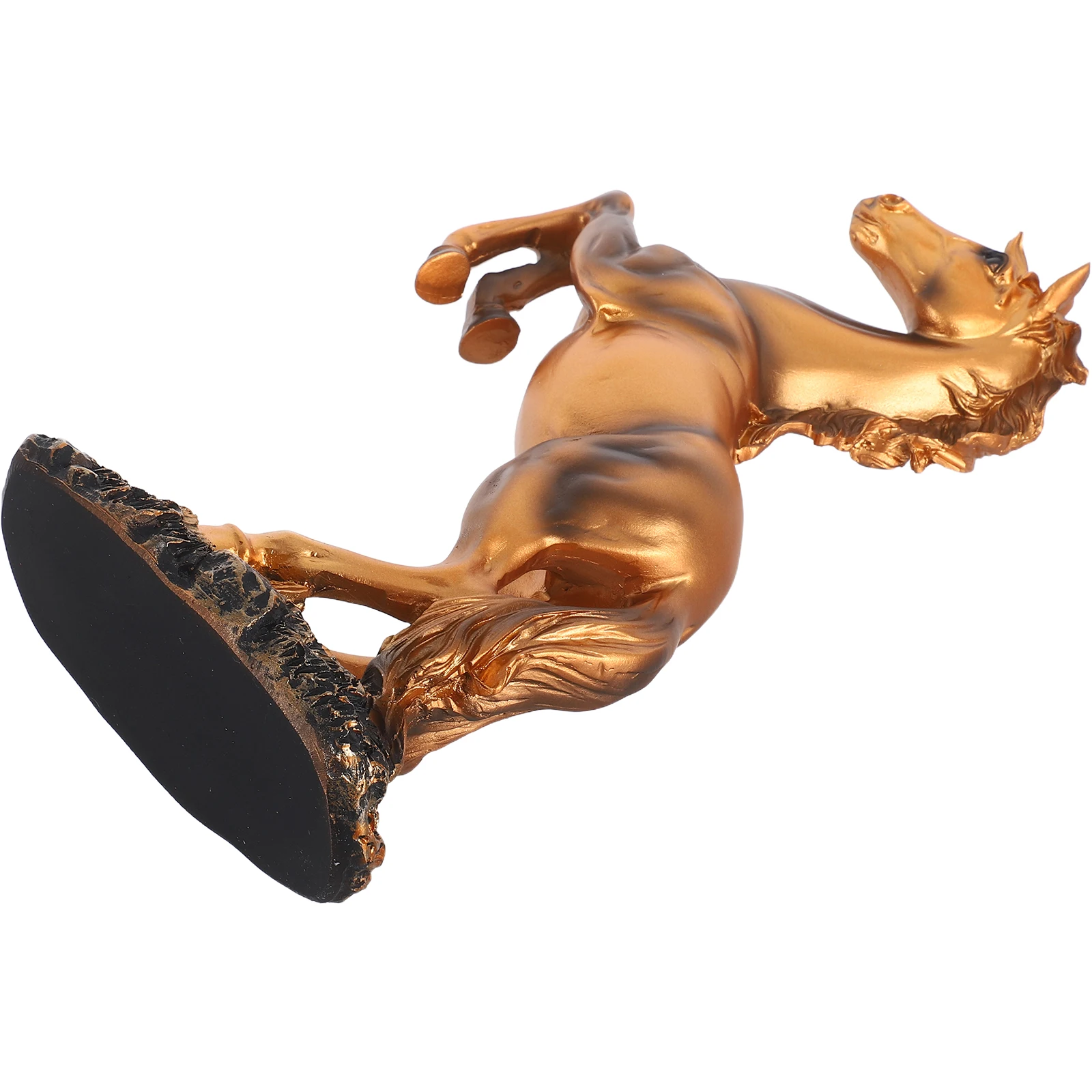 

New Chinese Ornaments Feng Shui Zodiac Horse Sculpture Animal Statue Decorative Desk Home Golden Decoration Office