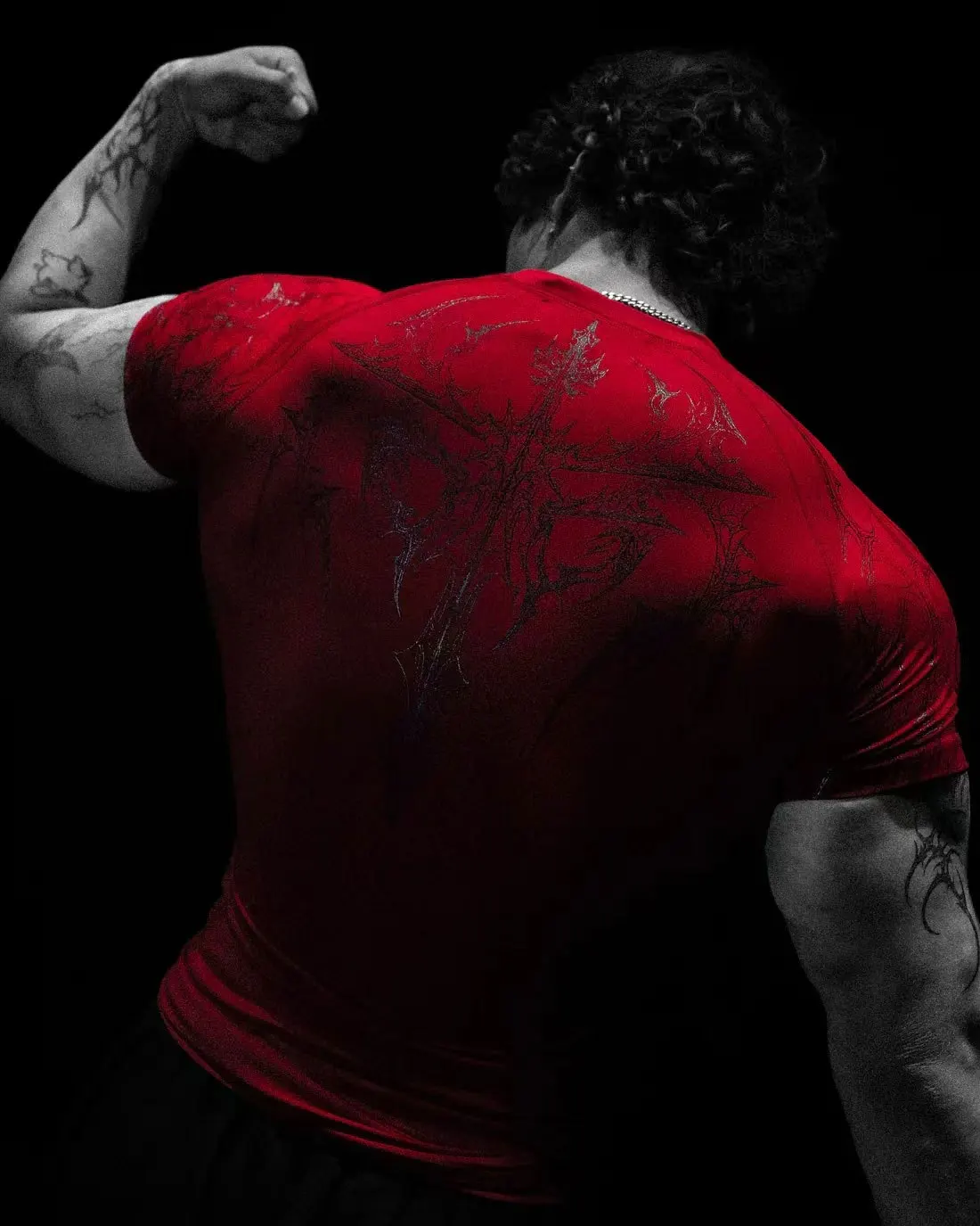 Nieuwe Zomer GYM T-shirt Heren Gothic Print Spier Tee Hoge Elasticiteit En Sneldrogende Oefening Voor Bodybuilding Training T-shirt