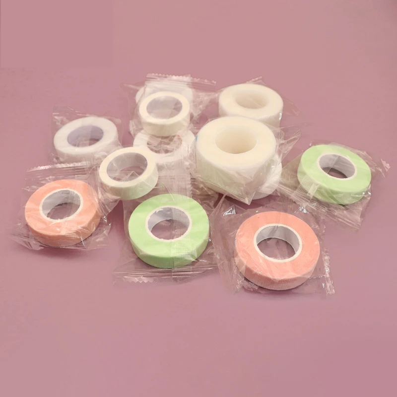 Eyelash Tape 2/5 Rolls Breathable Easy to Tear Medical Tape Non-woven Under White Silk Paper Patches for Eyelah Extension Tools