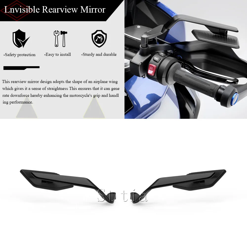 

360 ° Регулируемое зеркало заднего вида для мотоцикла, алюминиевые зеркала заднего вида с ветровым крылом для Honda CB650R CB 650R 2019-2025