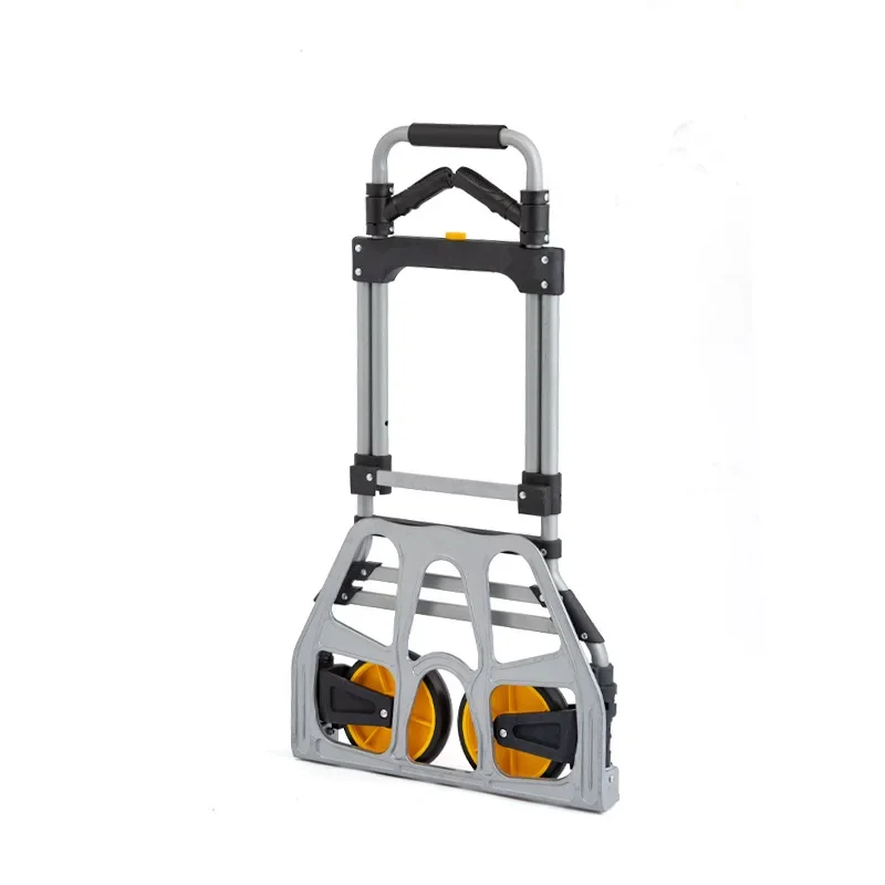 Aluminum Alloy Two-wheeled Trolley Luggage Cart Foldable Portable Trolley Shopping Cart Transporter Pull Truck