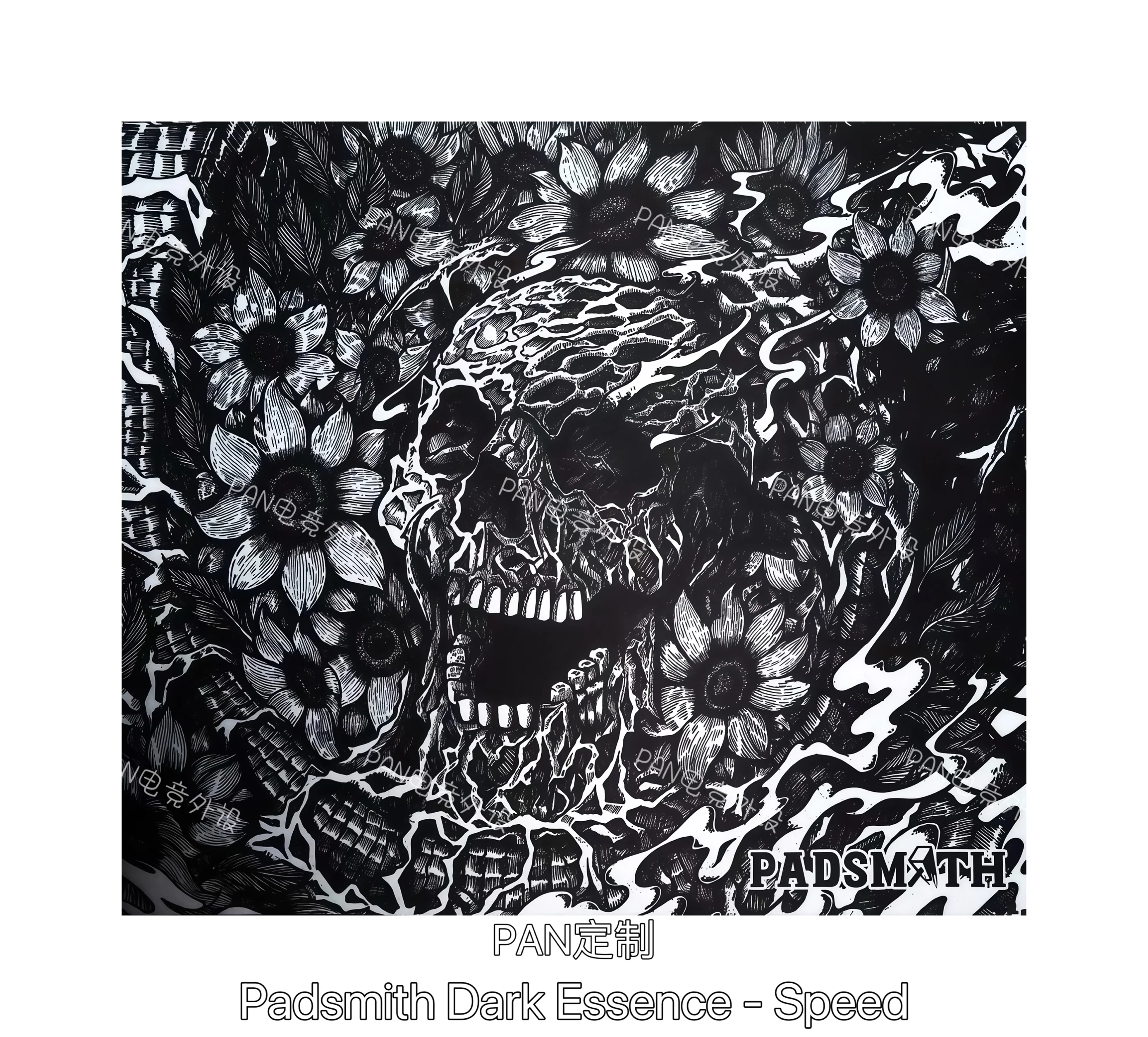 Padsmith Dark Essence-Speed Same style replica skull sunflower glass mouse pad(1:1copy) 49x43cm