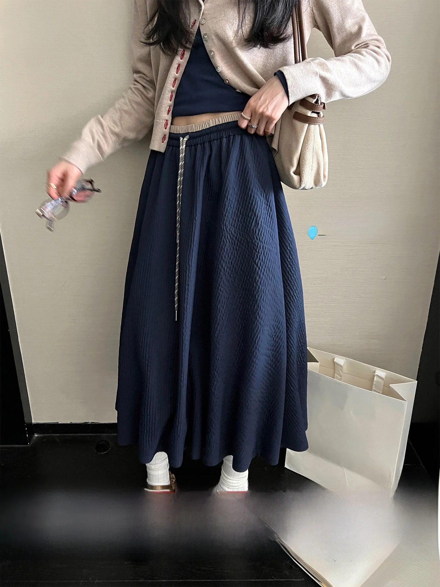 

Пышная расшитая юбка с двойным поясом и цветовыми блоками, А-силуэт, для модных и стильных женщин