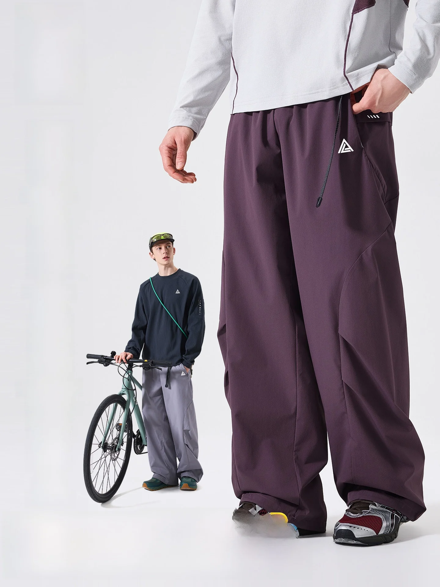 LAZY DAY Outdoor Water-Resistant Quick-Dry Hiking Paratrooper Pants Men's Autumn Lightweight Breathable Loose Straight Leg Pants