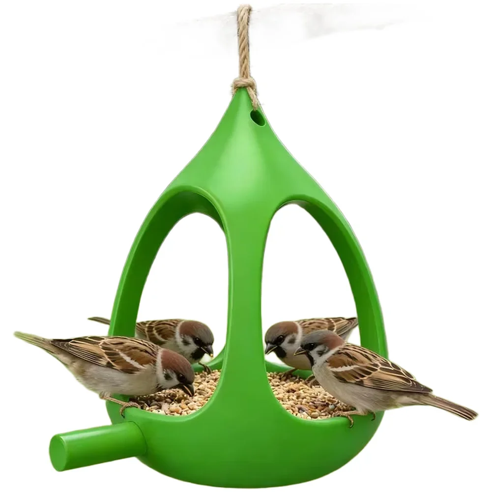 Spherical Bird Feeder For For MINI Birds Outdoor Hanging Garden Decor PET Material With Drainage 11.7x11.7x16.4cm
