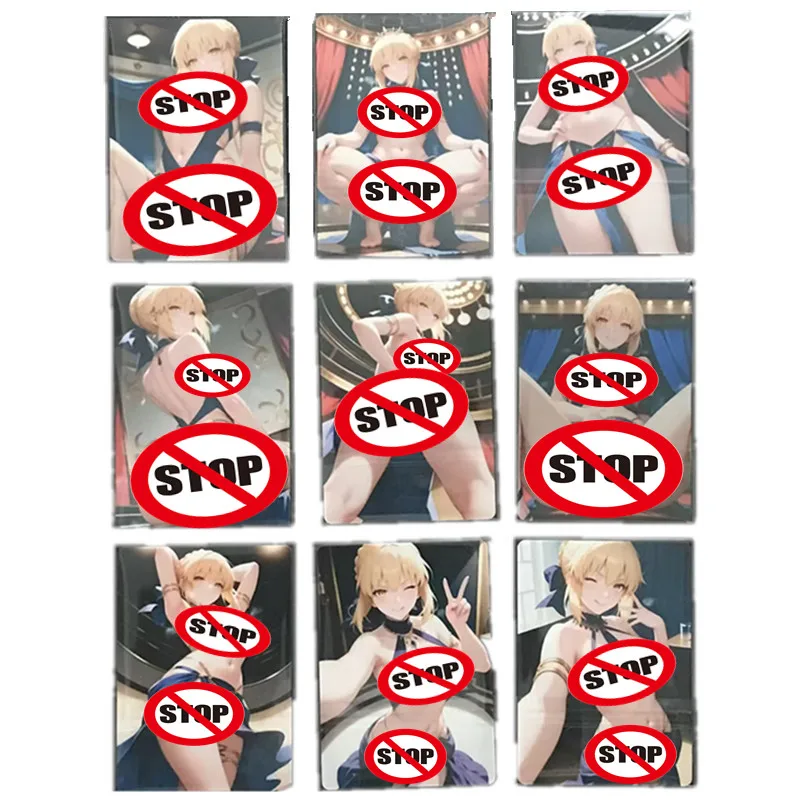 

9Pcs/set Homemade Sexy Anime Card Fate PC Adventure Game Goddess Skirt Nude Photos, Toys and Gifts, Game Collection Card ACG