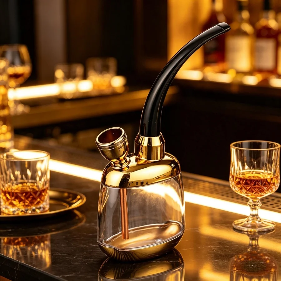 Portable Mini Water Pipe Filter Hookah, Zinc Alloy & ABS Creative Smoking Pipe Filter Tip for Bar Club Household Men Gift