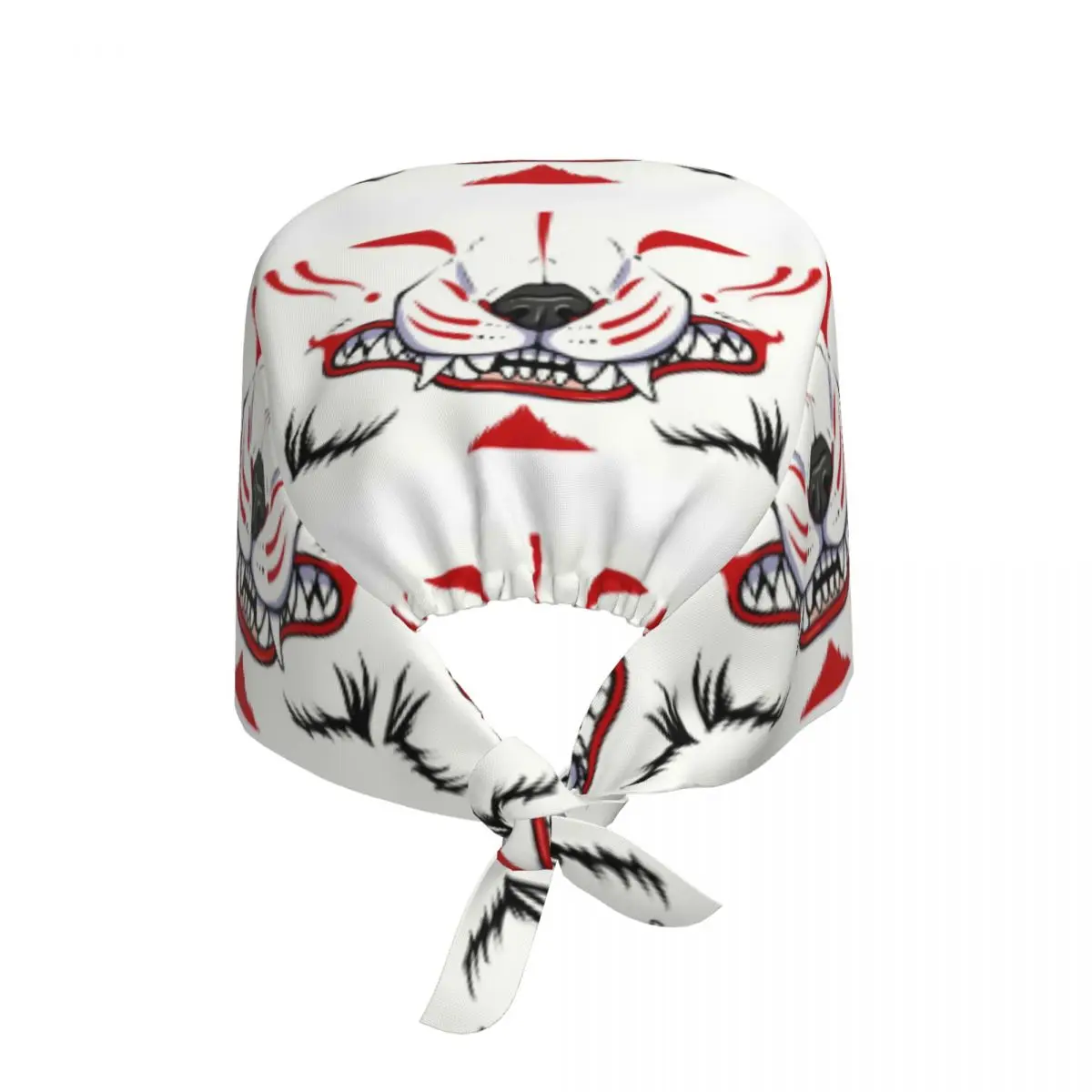 Oni Demon Kitsune Grin Medical Staff Scrubs Hat Men Women Fox Aunumart Japanese For Chef Hat Scrub Caps