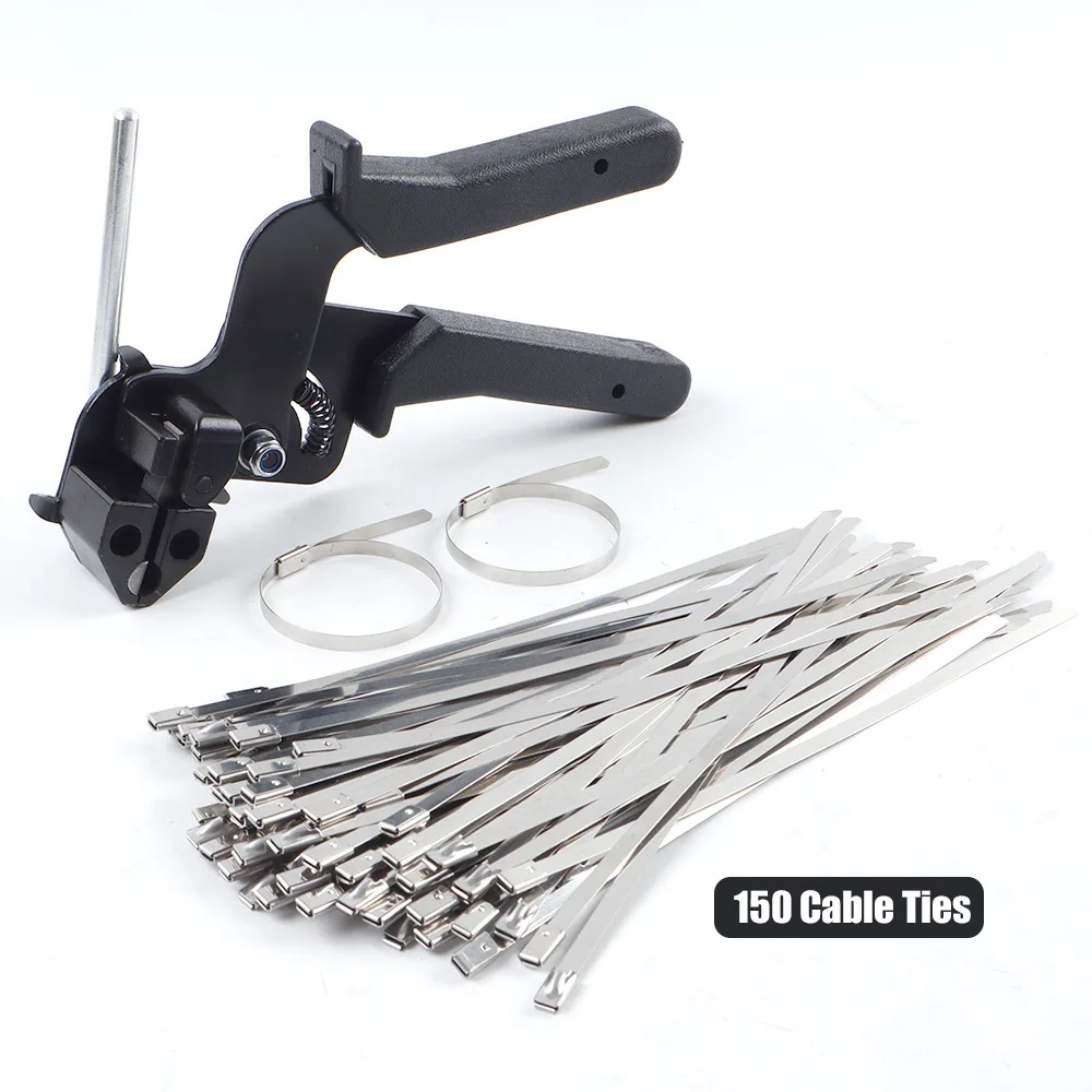 All-in-one Manual Stainless Steel Banding Tool, Cable Tie Tensioner & Cutter, Cable Strap Fastening Hand Tool