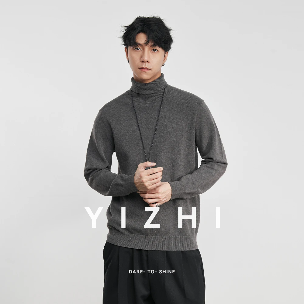 سترة دافئة من الصوف الألماني 10A مضادة للبكتيريا سترة ذات ياقة مدورة 2025 شتوية للرجال موضة فضفاضة متعددة الاستخدامات طبقات قاعدة طبقة بلوفر #1