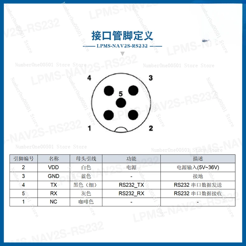 LPMS-NAV2S RS232 Metal Waterproof High Precision Course Angle Sensor, Gyroscope IMU