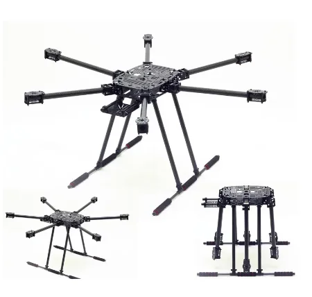 ZD850 Pełny Zestaw Ramy z Włókna Węglowego ZD 850 850MM do Hexacoptera z Sześciowirnikowym Silnikiem, Składane Ramiona, Zestaw Ramy z Niezłożalnymi Podwoziem do FPV