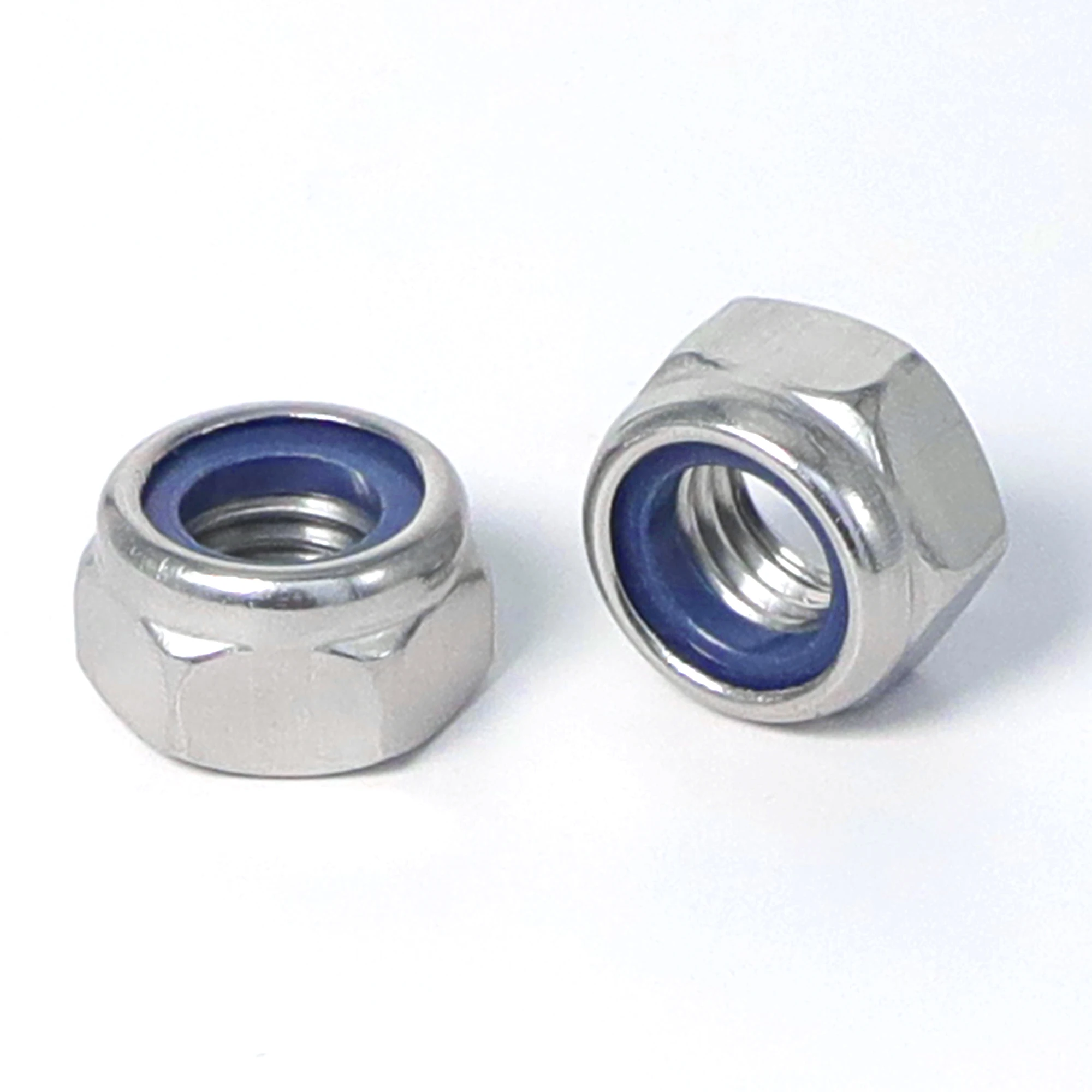 304 Edelstahl din985 Nylon Konter mutter Einsatz sechseckig selbst drückend silbrig m4 m5 m6 m8 m10 m12