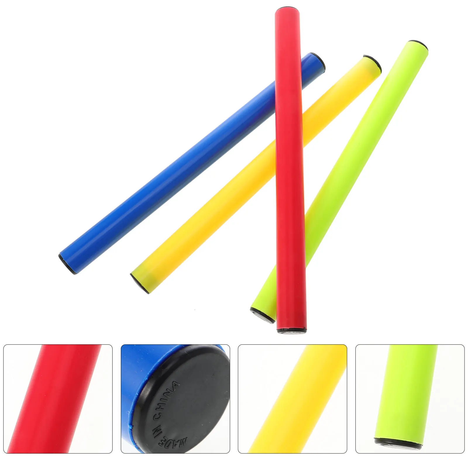 

4Pcs Relay Lightweight Plastic Racing Competition Tools Bright Color Smooth Edge for Adults