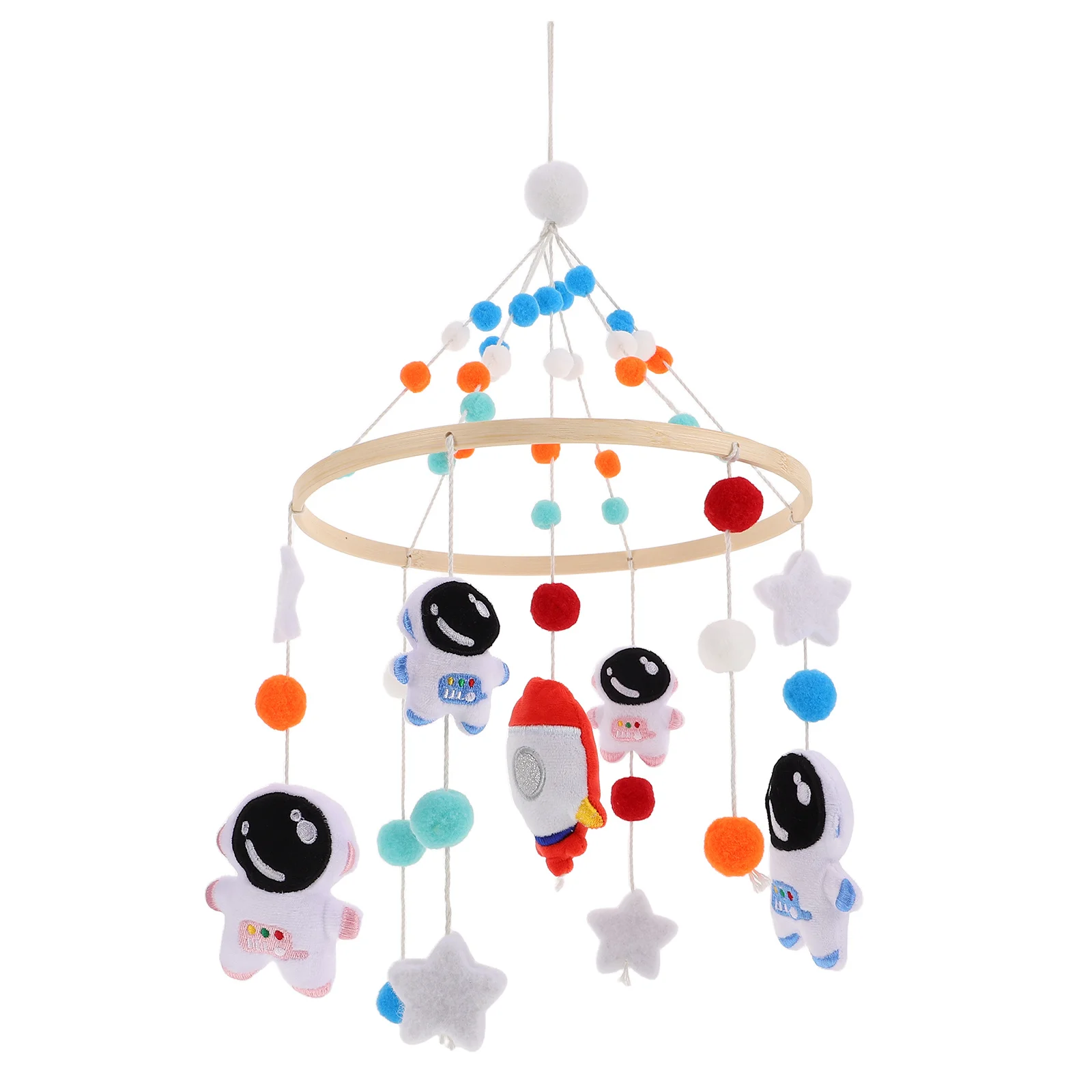 

Baby Crib Mobile Handmade Felt Astronaut Rocket Space Theme Hanging For Infant Sleep Soother Nursery Decor Cot Mobile