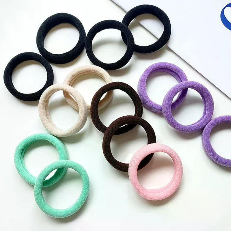 20 Pieces/Box Canned Towel Ring High Elastic Seamless Simple Solid Colors Hair Ring Ponytail Holder Hair Ropes Hair Accessories - Detail 1