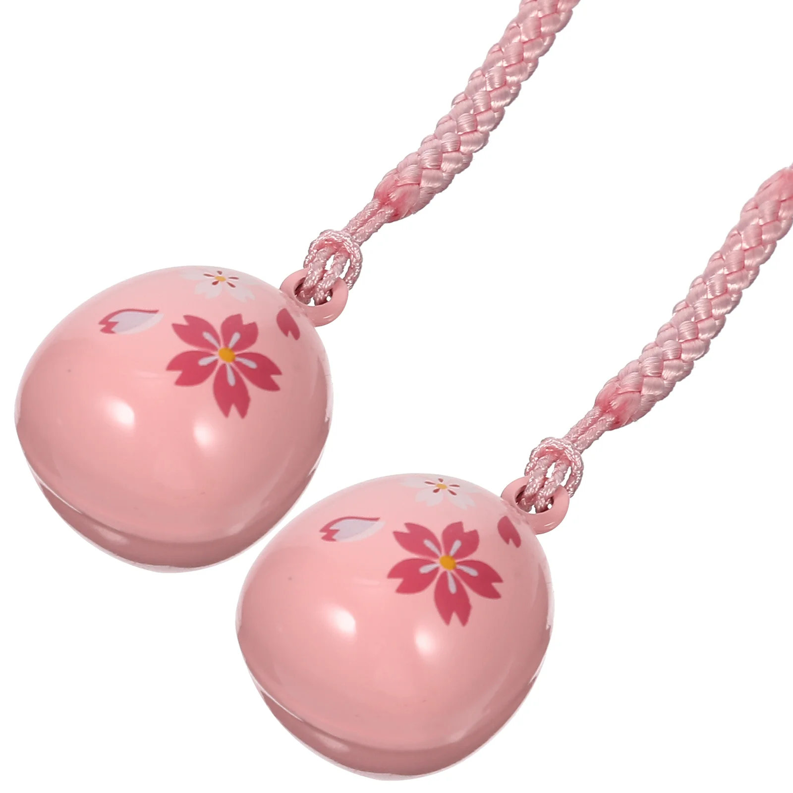 Japanese Phone Charms Key Ring Decor Cherry Blossom Water Sound Bell Lanyard for Hanging Accessories Mobile Chain Copper