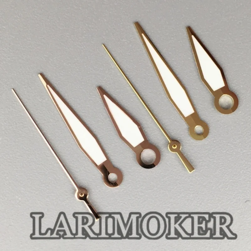 LARIMOKER Gold Rose Gold Edge GMT Watch Hands Needls Green Luminous Fit NH35 Watches Automatic Movement Accessories Parts