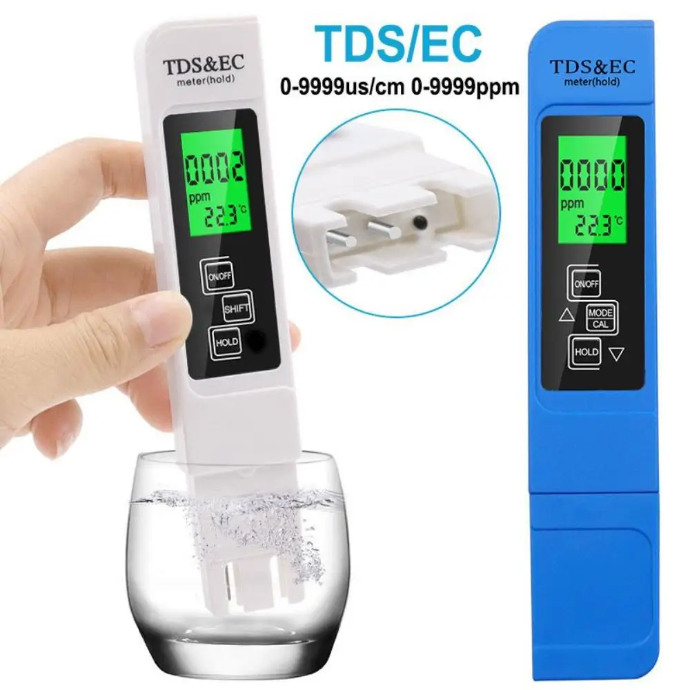 LED Digital Water Quality Tester TDS EC Meter Range 0-9990 Multifunctional Water Purity Temperature Meter TEMP PPM Tester