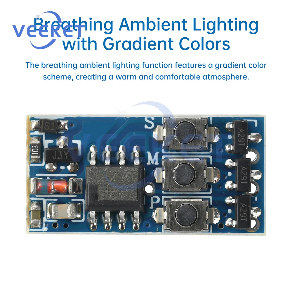 

DC5-24V WS2812 Colorful Light Controller Flow Light Control Board RGB Light Strip Controller Breathing Atmosphere Light