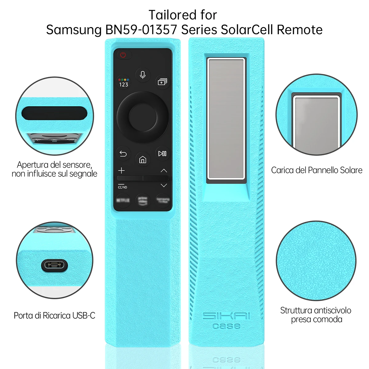 Silikonowe etui SIKAI do Samsung Frame TV Remote Control Holder do Samsung Solar Cell Remote BN59-01357A/F BN59-01385A/B