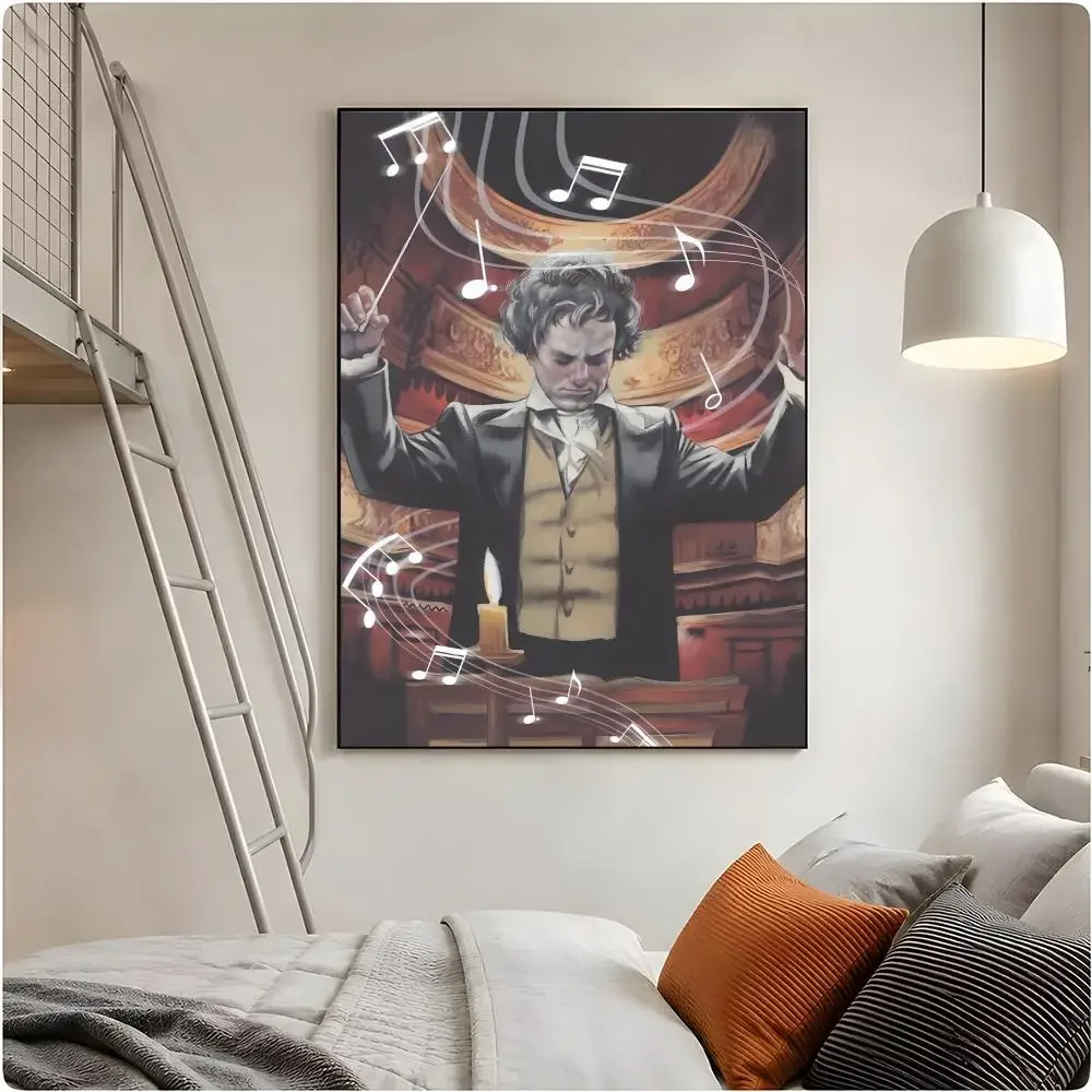 Person Composer Ludwig Van Beethoven Poster High Grade HD Indoor Art Prints for Home Interior Decoration and Present Ideas