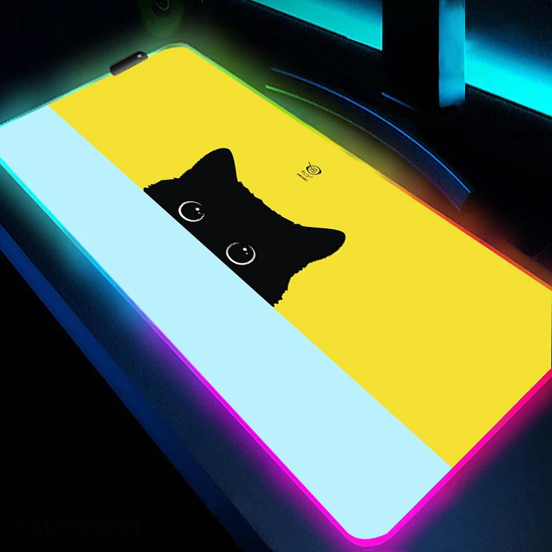 

RGB Mousepad Kawaii Q-animals Gaming Large Mouse Pad With Backlit Cute HD Print Gamer Mouse Mat LED Originality Computer Carpet