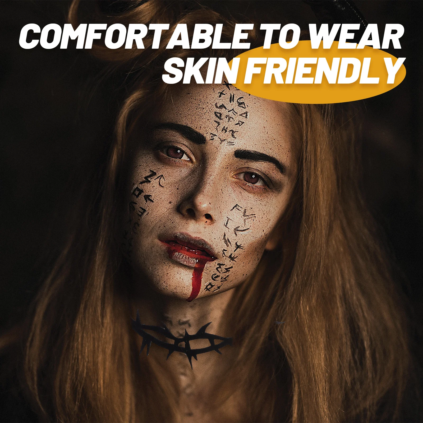 สร้อยคอแม่มด สไตล์โกธิคสีดำ สร้อยคอหนามสำหรับชุดฮาโลวีน สร้อยคอหนามแบบโชคเกอร์ สำหรับงานปาร์ตี้ เครื่องประดับสำหรับผู้หญิง