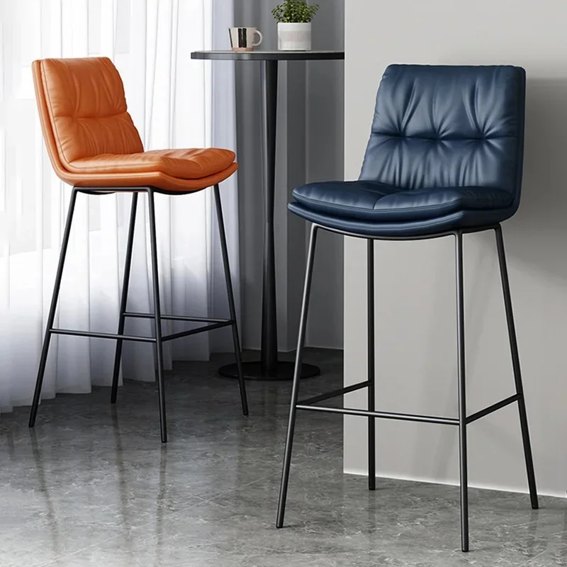 

Brown Waterproof Metal Bar Chairs for Bistro or Kitchen Use, Luxury Design
