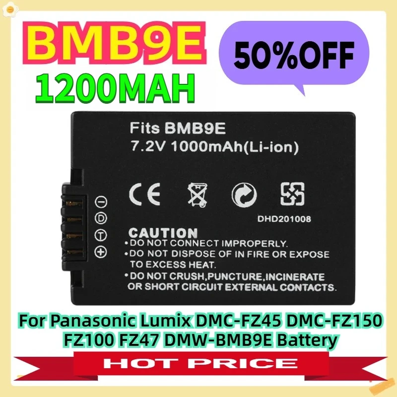 

For Panasonic Lumix DMC-FZ45 DMC-FZ150 FZ100 FZ47 DMW-BMB9E Battery 1200mAh
