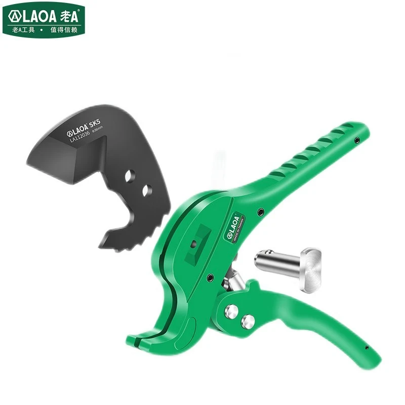 LAOA 36mm PVC Pipe Cutter Aluminum Alloy Body Ratchet Scissors Tube Hose Plastic Pipes PVC/PE/VE Cutting Plumbing Hand Tools