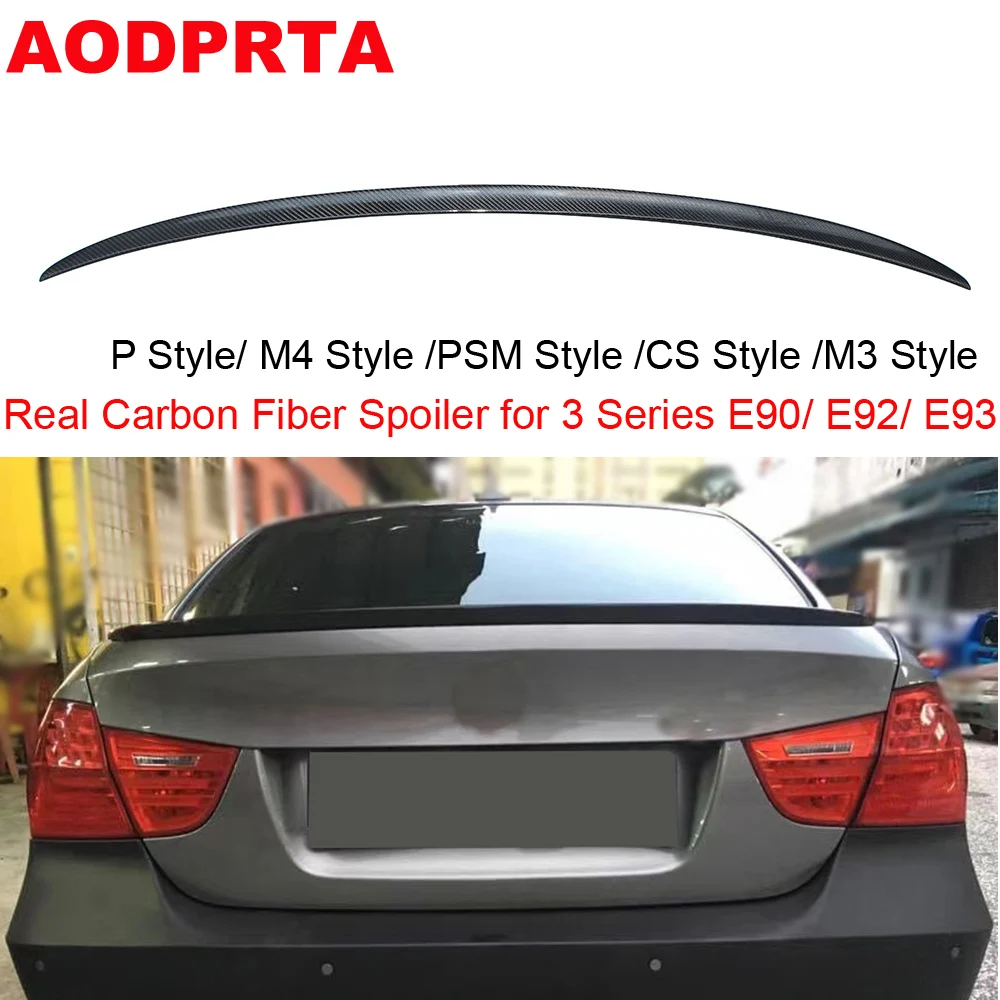 E90 E92 E93 Spoiler Rear Boot Trunk Lids Ducktail For BMW 3 Series E90 E92 E93 320i 325i 330i 335i High kick Real Carbon Fiber