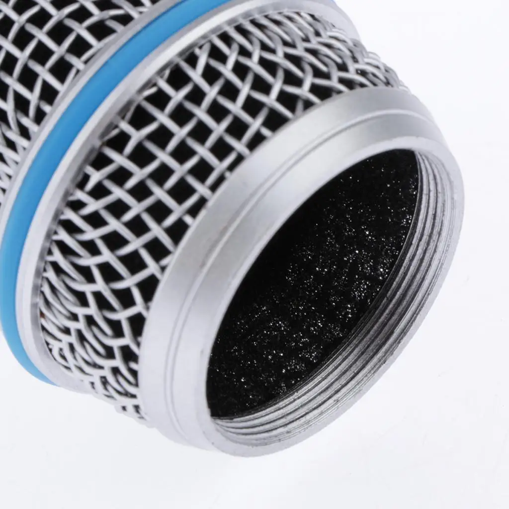 Stainless Steel Microphone Grilles Replacement Ball Mesh Head with Inner Foam Windscreen for Audio Equipment