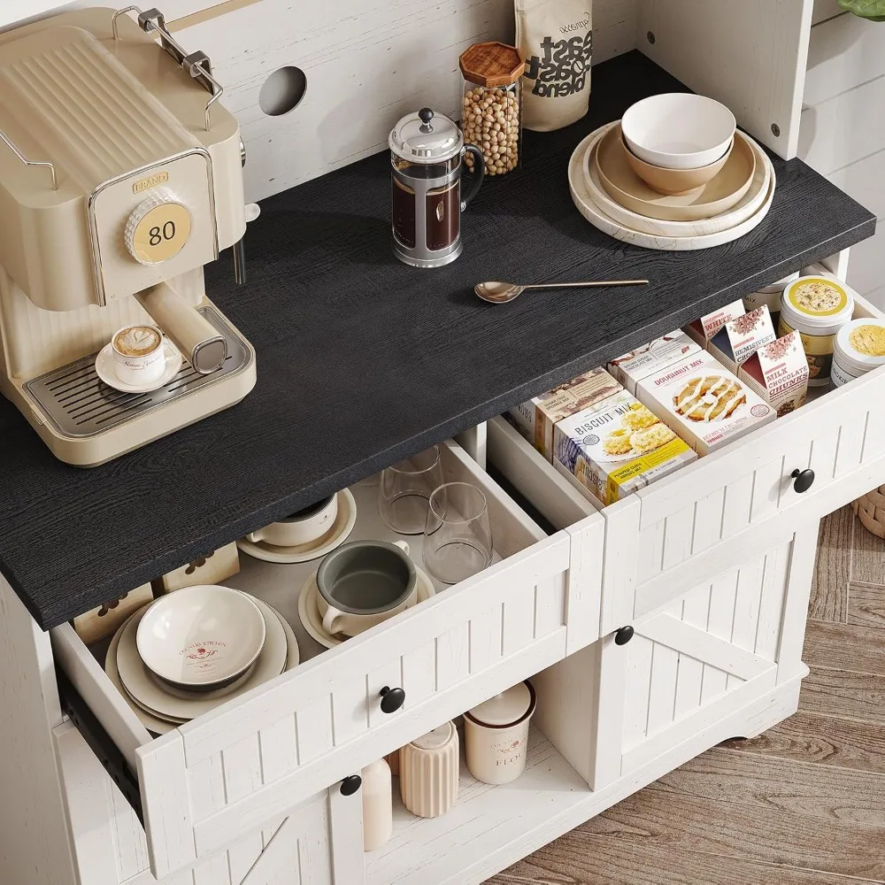 Pantrykast met 2 lades en 3 wijnrekken, 71 boerderijkeukenopbergkast met verstelbare planken, keukenkast met M