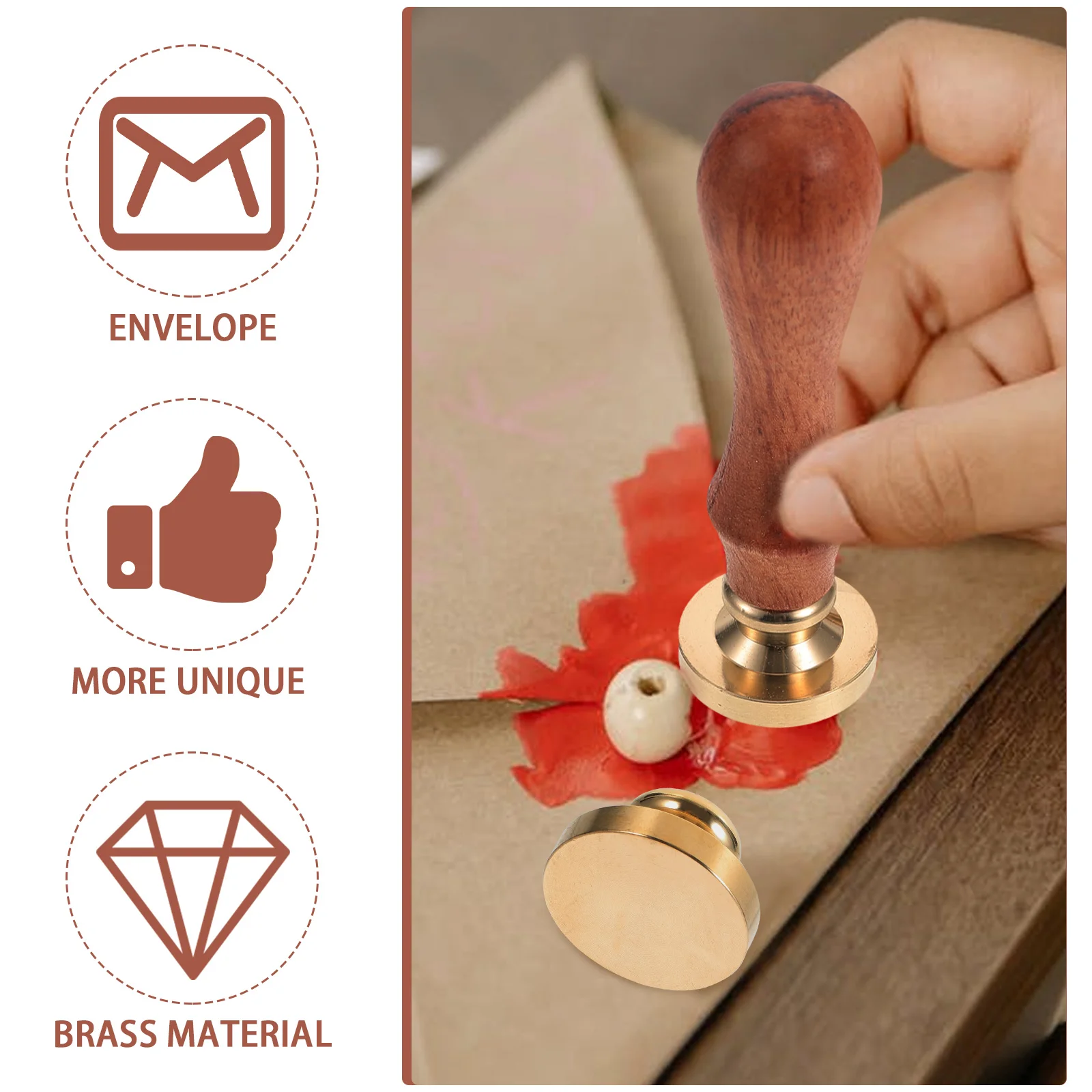 Blank Wax Seal Stamp Seals Kit for Envelopes Card Sealing Lacquer Head Bridesmaid