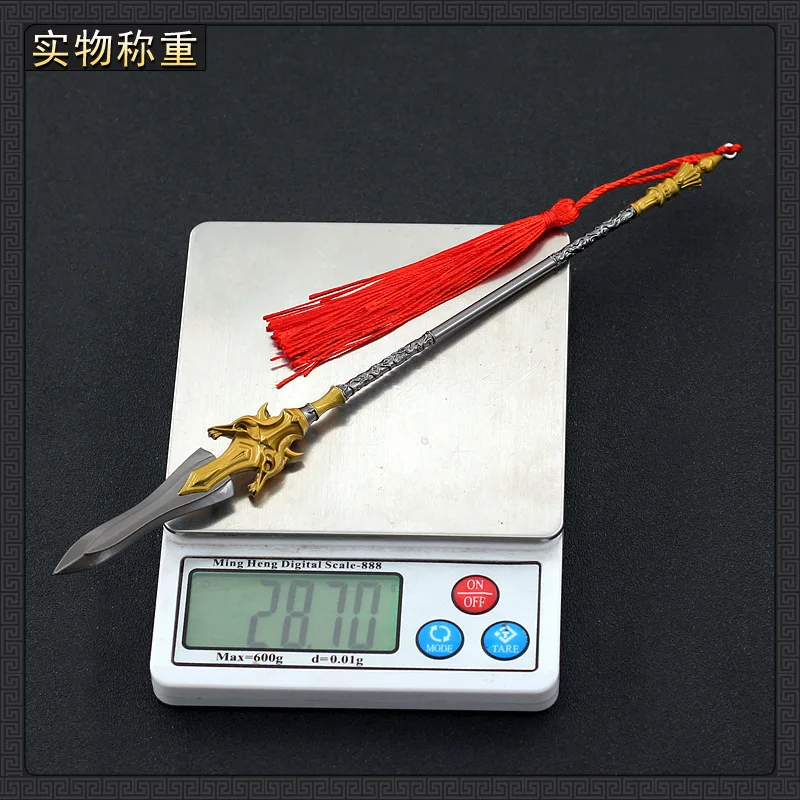 22 سنتيمتر العالم المثالي أنيمي الطرفية الذهبي Halberd Allmetal المفاتيح سلاح نموذج تأثيري القرون الوسطى السيف كاتانا القرون الوسطى Schwert