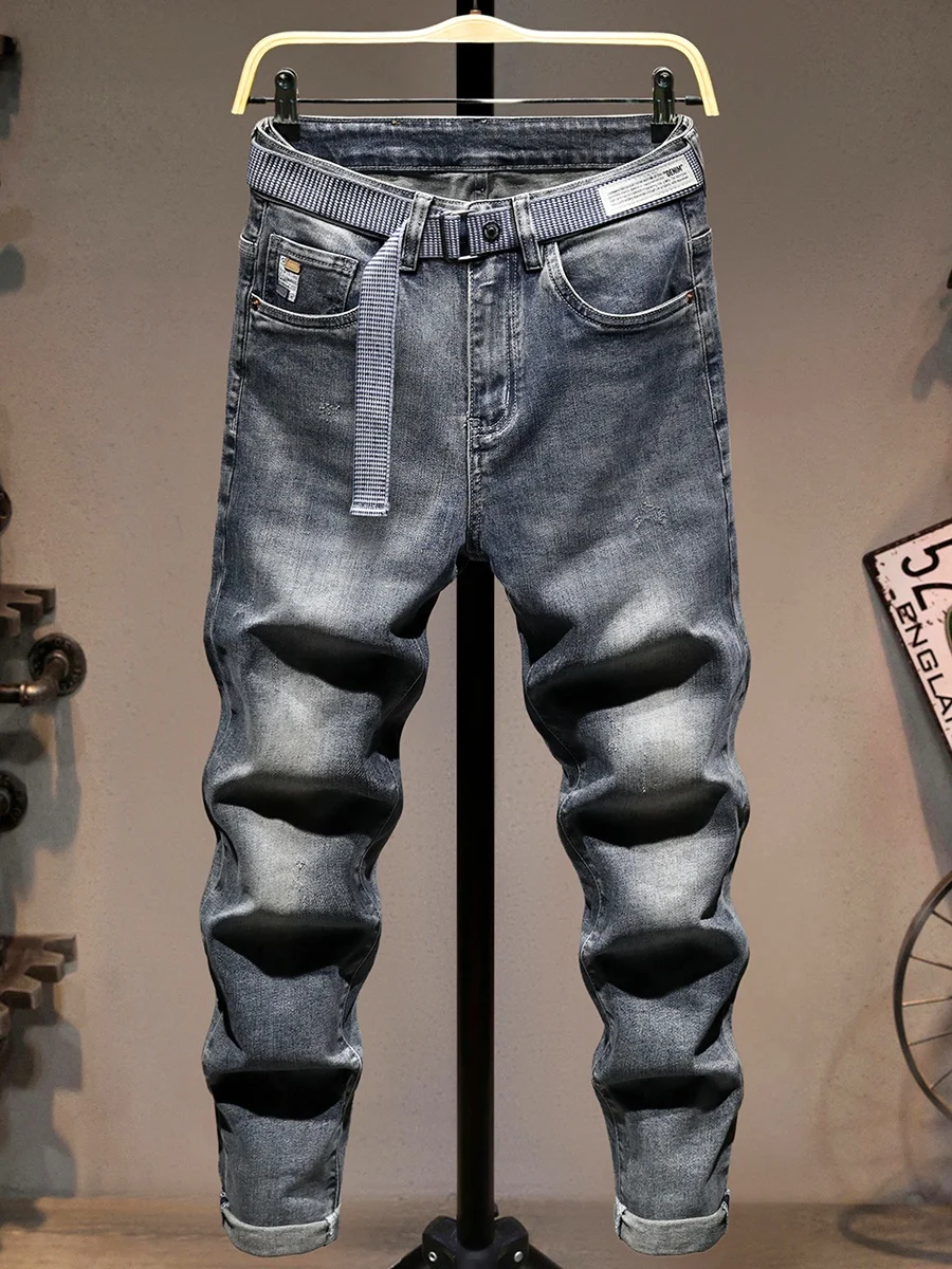 

Мужские джинсы Waed: Новые, высококачественные, модные, ретро, зауженные, расклешенные, эластичные, универсальные длинные брюки