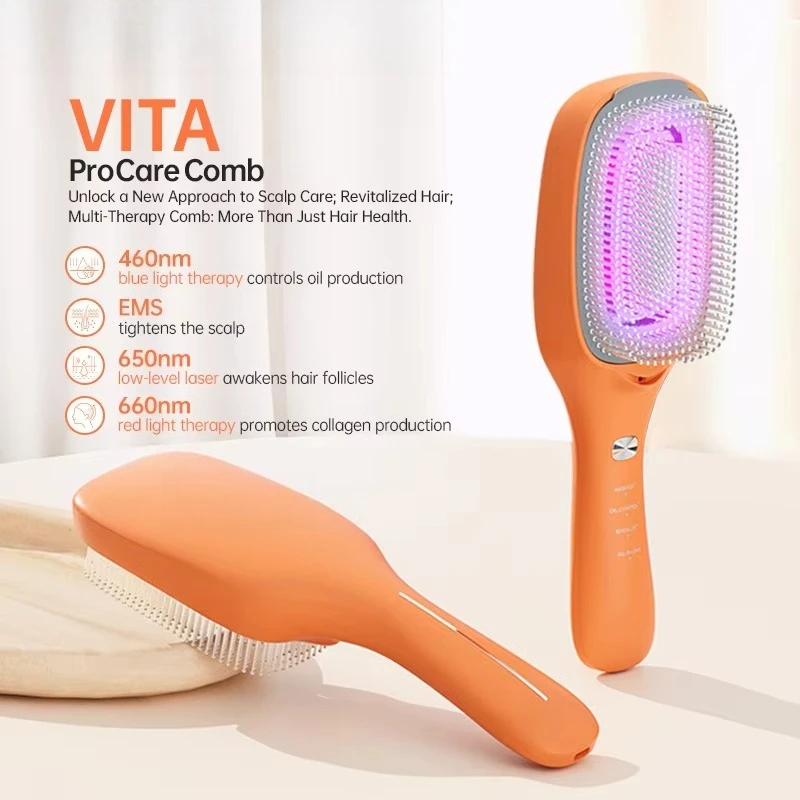 Oil Control Ion Light Therapy Hair Brush Scalp Health Care Hair Loss Prevention Comb