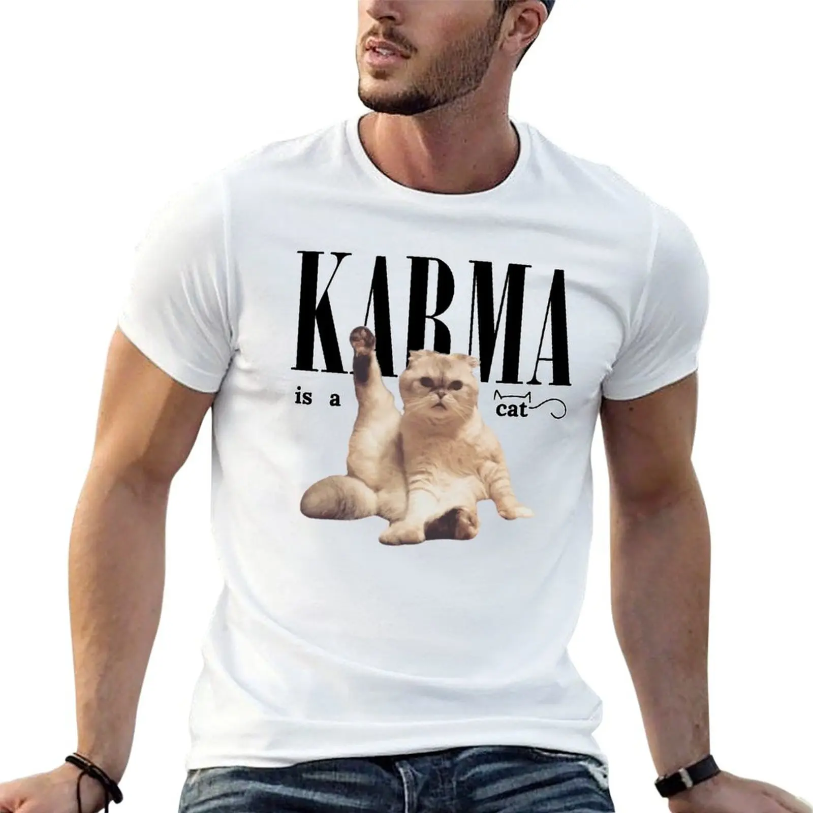 Karma is a cat purring in my lap cause it loves me T-Shirt essential t shirt t shirt personalised man t shirt cotton T-shirt