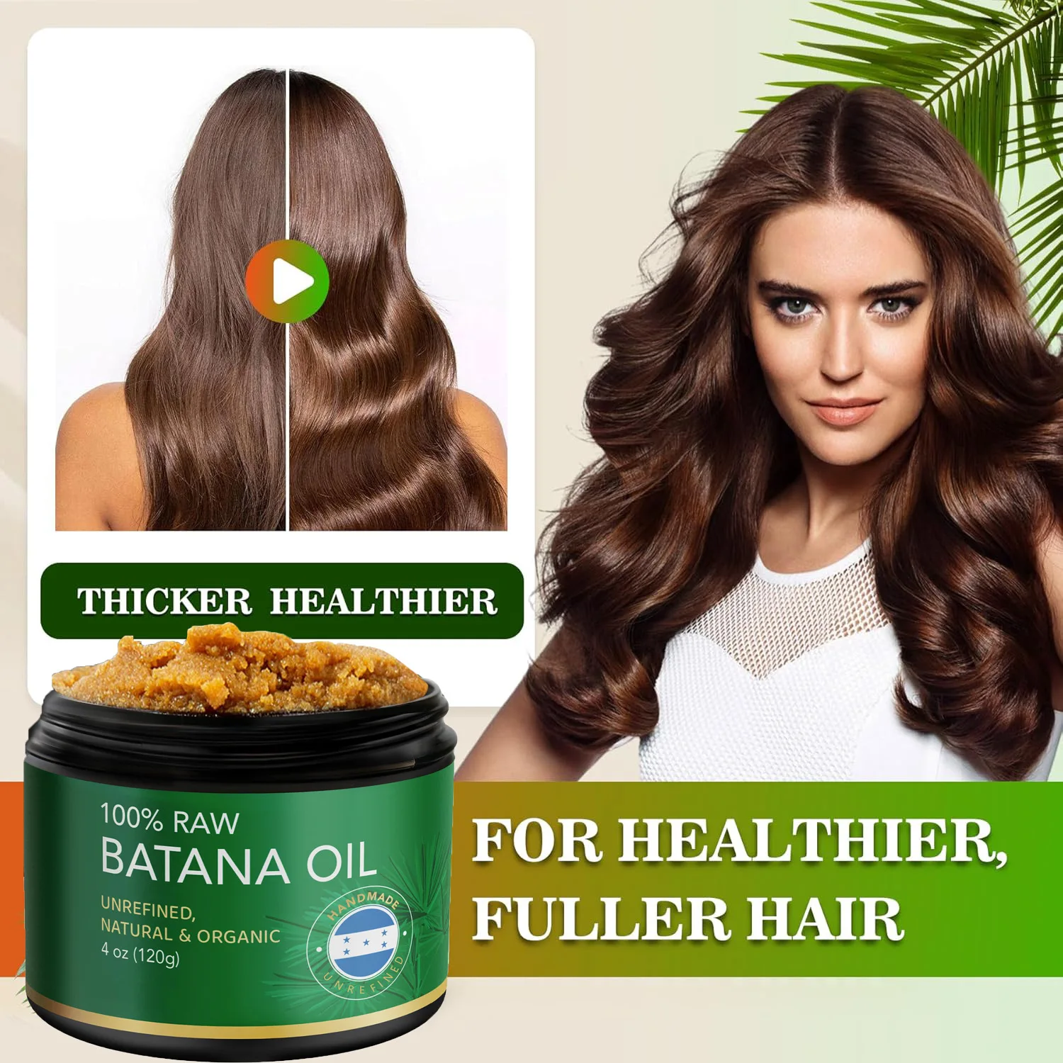 

120ml Natural Batana Oil Hair Treatment Mask Intensive Repair for Dry Damaged Hair Deep Conditioning Nourishing Scalp Care