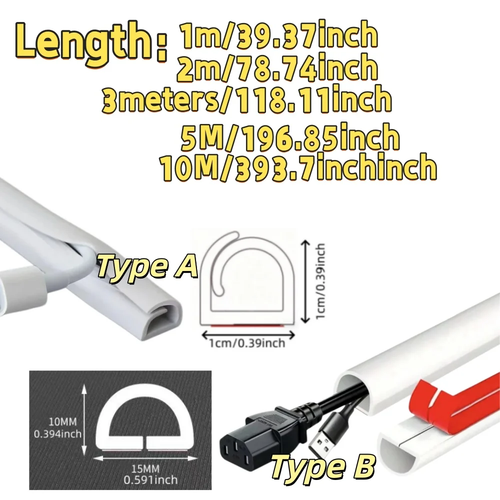 Flexible Cord Management Channel,Invisible Decorative Wire Cover,Anti-Step Protector,Adhesive Cable Raceway (10/5/3/2/1)