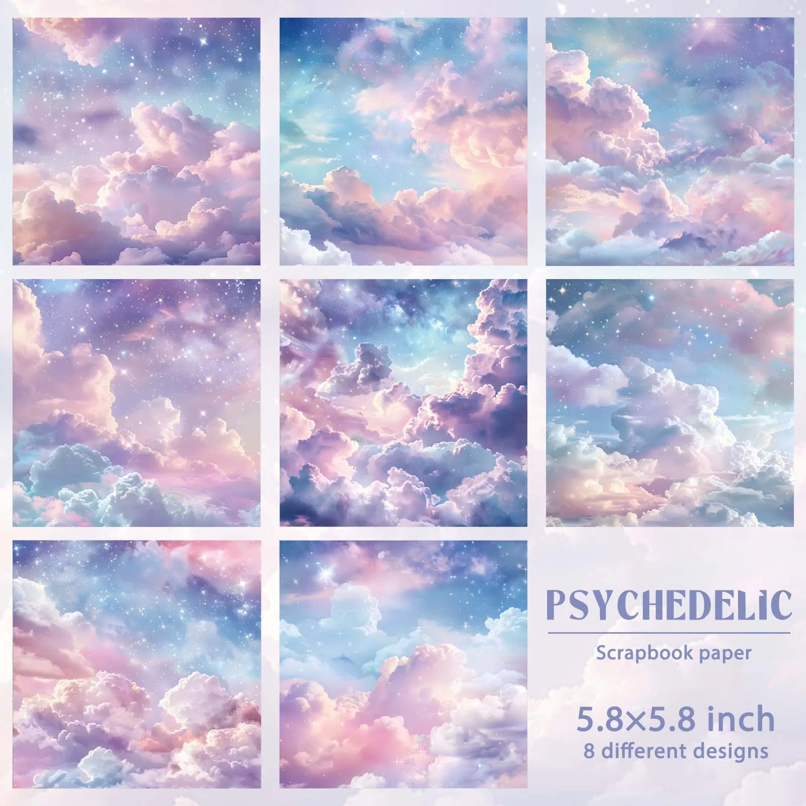 8 أوراق السماء موضوع DIY سكرابوكينغ ورقة الكولاج المواد لألبوم اليوميات اليدوية غير المرغوب فيه مجلة الإمدادات #5