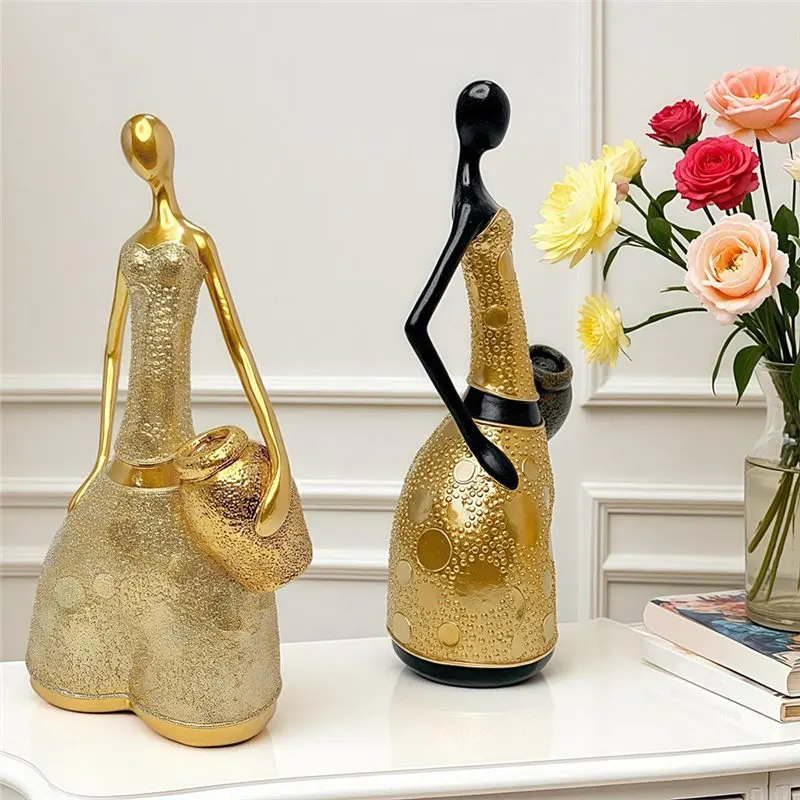 فلاش الاتجاه الحديثة لسطح المكتب ديكور المنزل مجردة الراتنج الشكل عقد جرة المنحوتات جسم الإناث لغرفة المعيشة #4