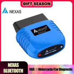 NEXAS Bluetooth5.0 OBD2 Scanner EOBD Motorcycle Car Diagnostic Tools Nexlink OBD 2 Scan Tool Code Reader for iOS Android Windows