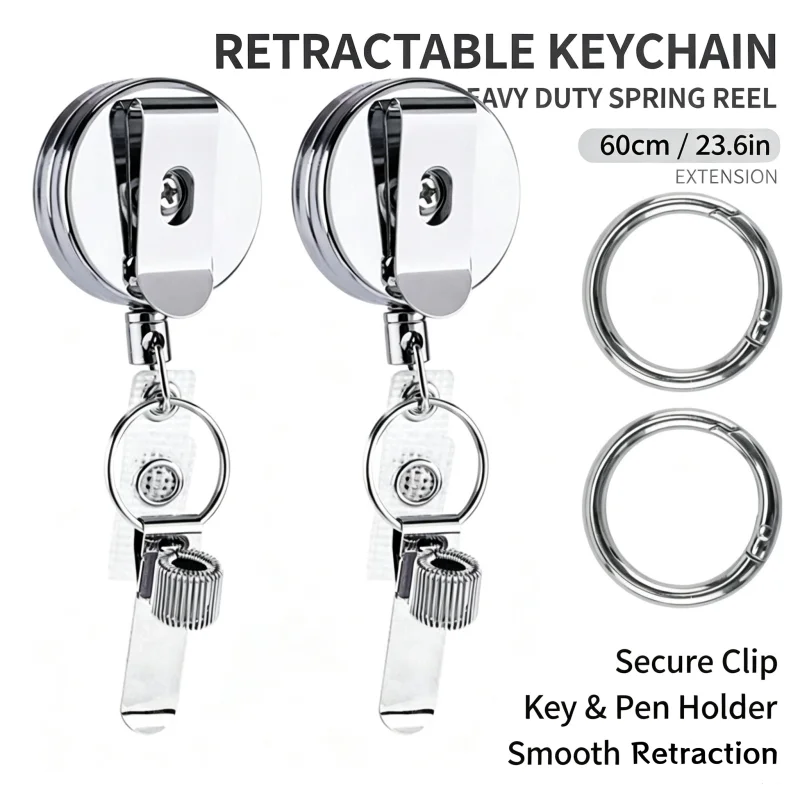 Retractable Pull Pen Pencil Holder, Metal Pen Clip for Workers Nurses
