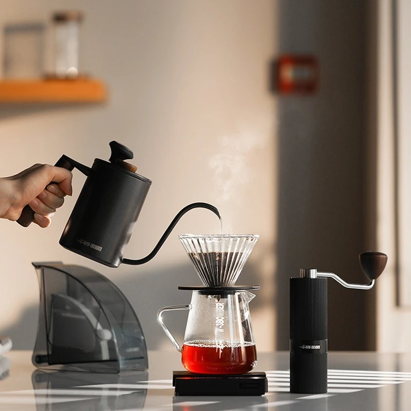 Mhw-3Bomber Pour Over Coffee Set Glass Dripper Server Grinder Drip Coffee Maker Kit For Home Office Barista Use - view 5
