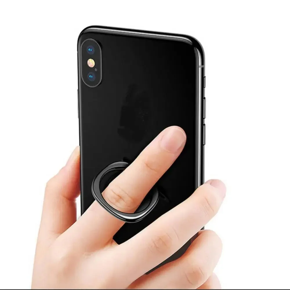 Portable Minimalist Metal Finger Ring Holder 360 Degree Adjustable Rotating Mobile Phones Back Stand Anti-slip Handheld Bracket view 3