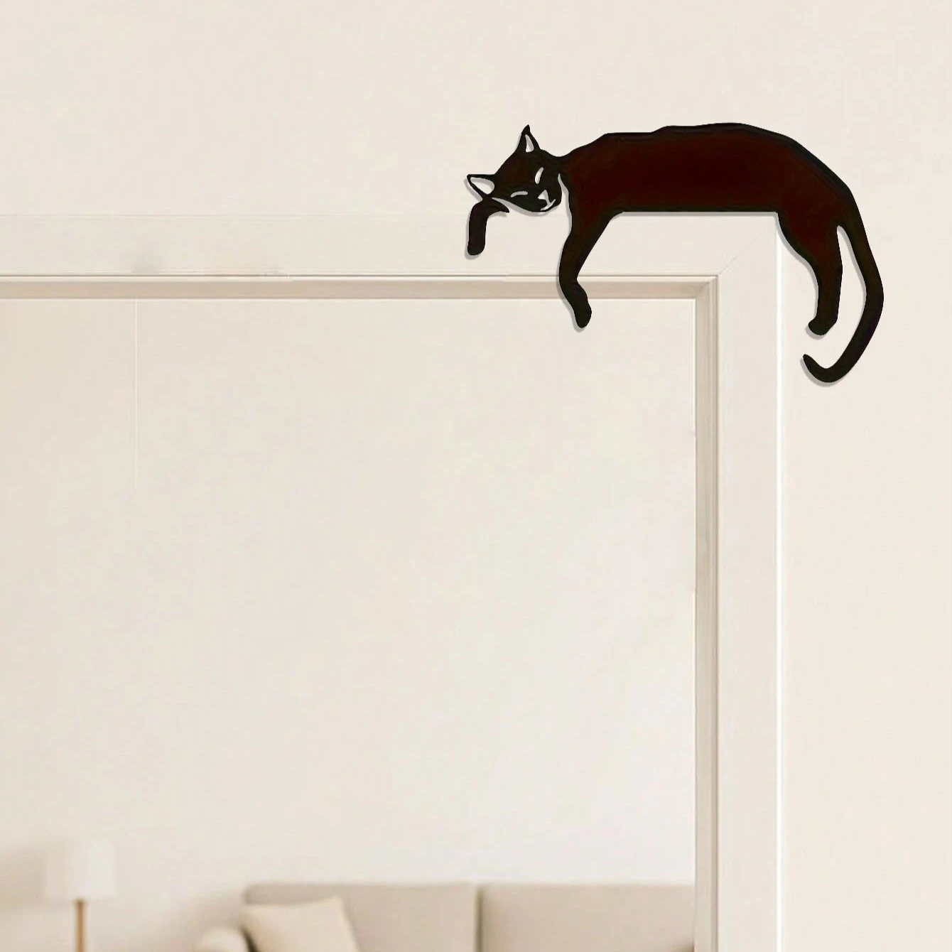 Escultura de pared de silueta de gato negro boho gótico – Halloween, regalo de Navidad