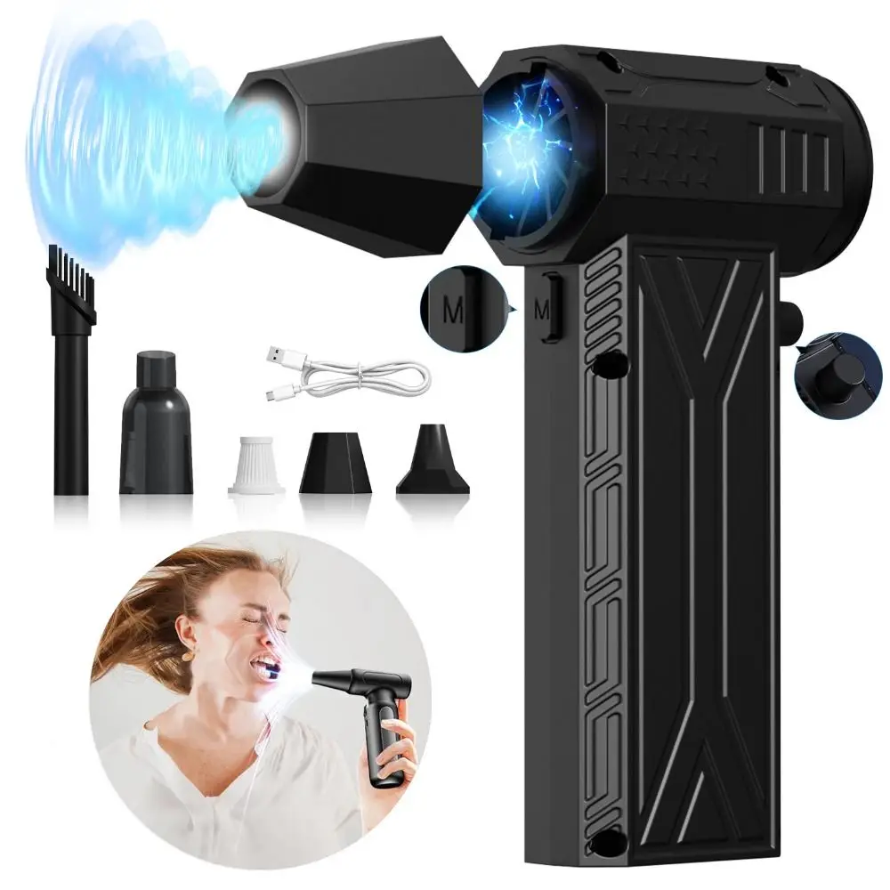 

Brushless Motor Turbo Violent Fan 200W 52m/s Electric Air Duster Type-C Charging Multifunctional Wireless Handheld Fan